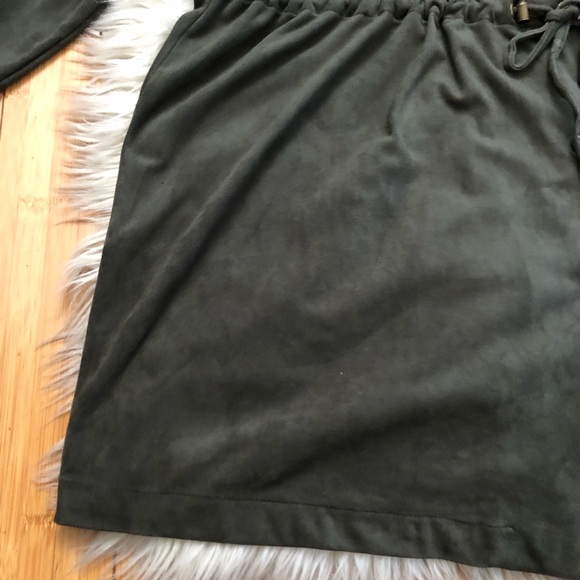 Torrid Fleece Velvet Utility Drawstring Lightweight Olive Green Shacket Jacket 2 - Picture 8 of 12